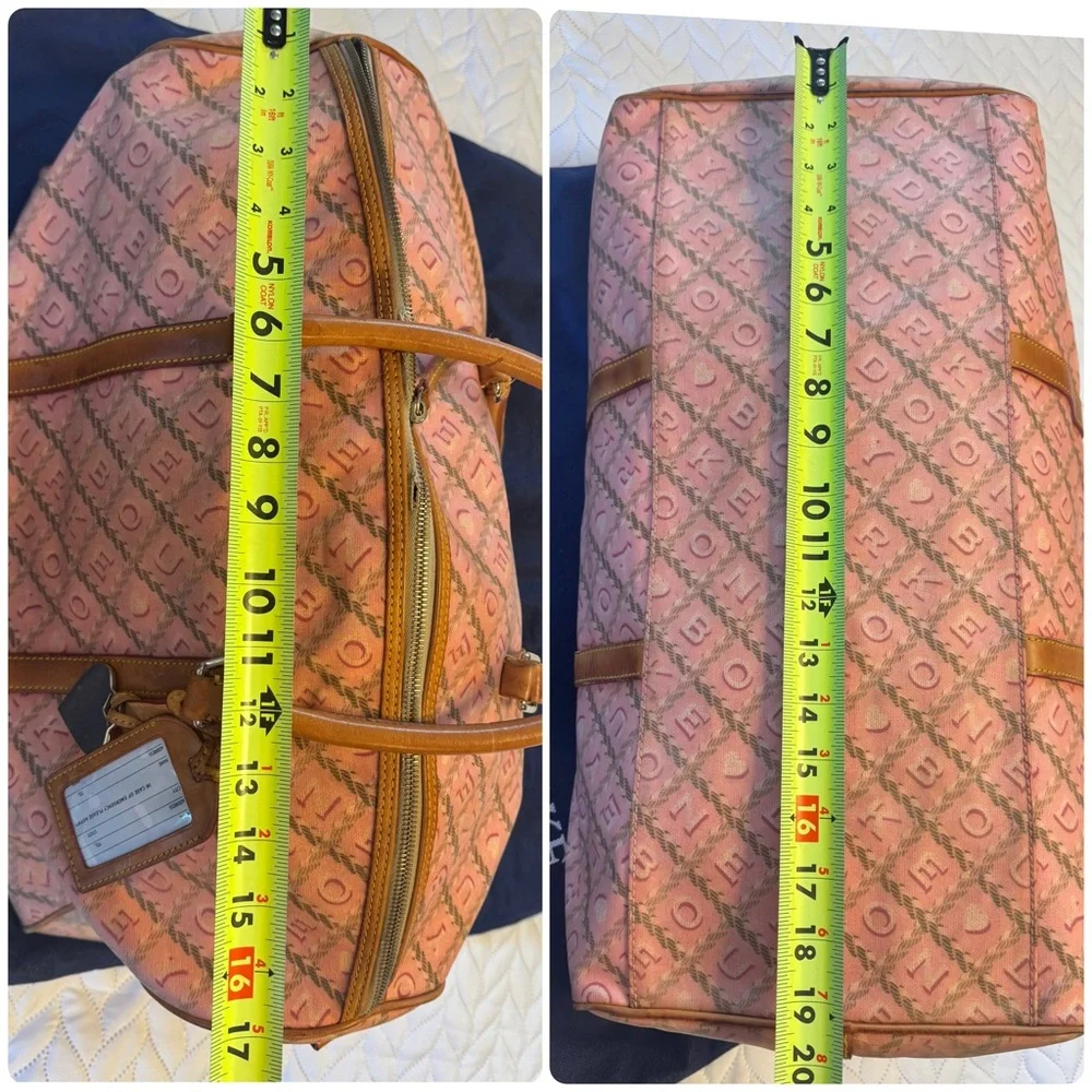 Vintage Dooney & Bourke Bubble Gum Pink Monogram Carry On Travel Bag Y2K - Picture 14 of 16